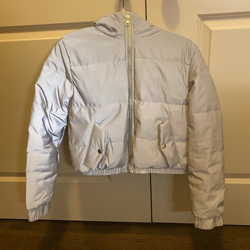 Reflective Cropped Puffer Jacket - image 6